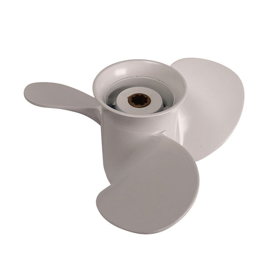 Propeller für Yamaha Außenborder 8 bis 20 PS, 9-1/4" Durchmesser, 11" Steigung, mit 8 Zähnen, Aluminium weiß lackiert (ersetzt 63V-45943-00-EL)