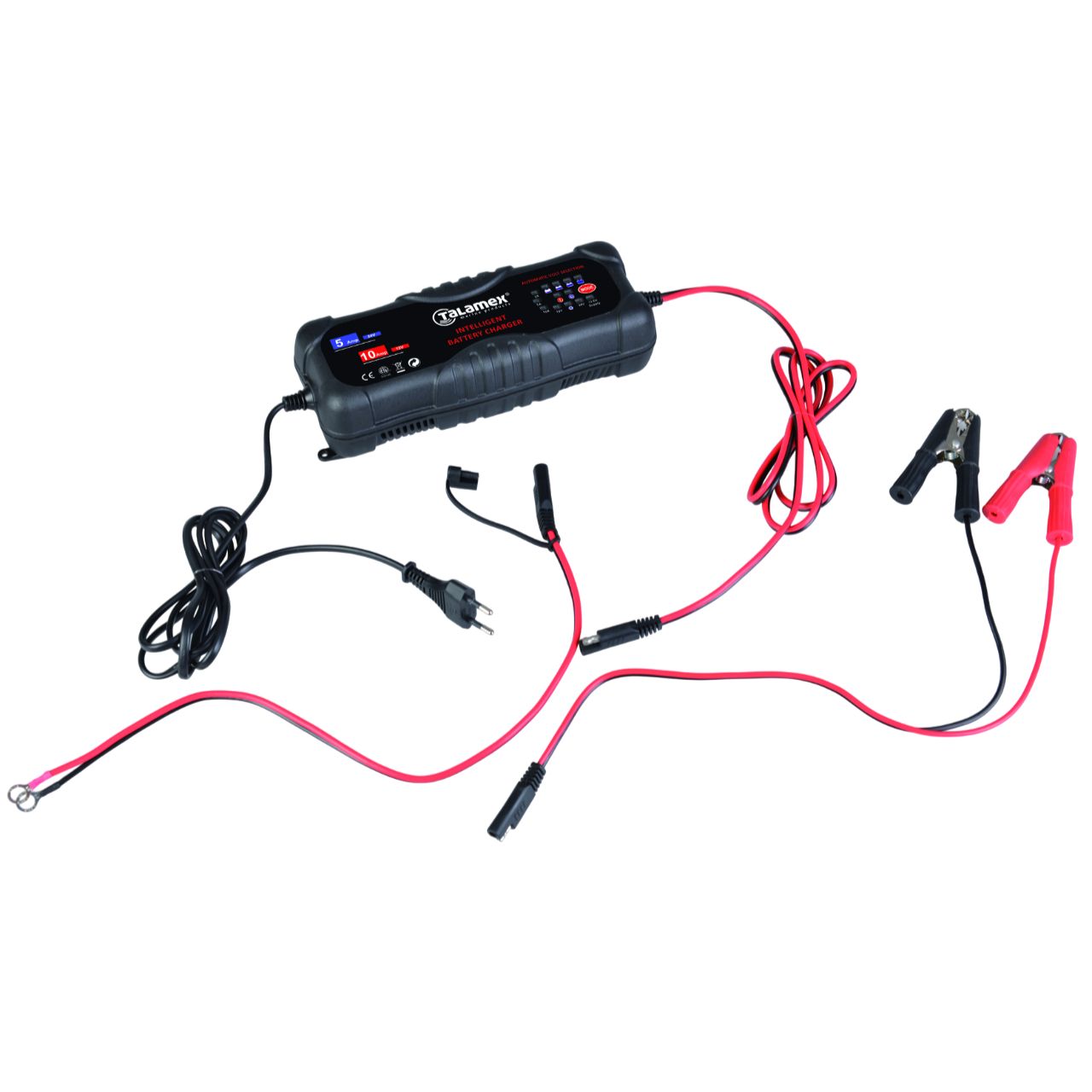 Talamex Batterieladegerät 12/24V 10A mit 9-Stufen-Ladestrategie– für alle gängigen Batterietypen