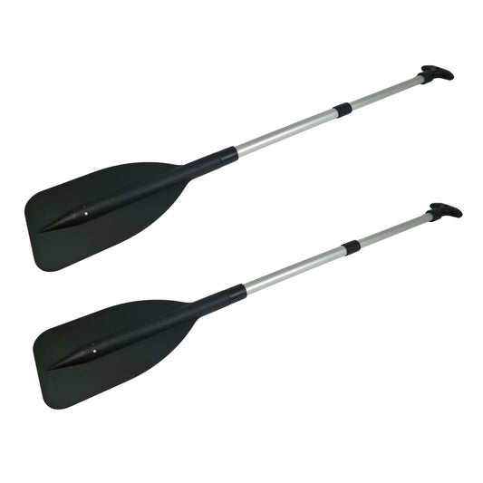 2er Set Teleskop-Paddel aus Aluminium (57 / 82 / 107 cm) / Ergonomischer Griff für besseren Halt