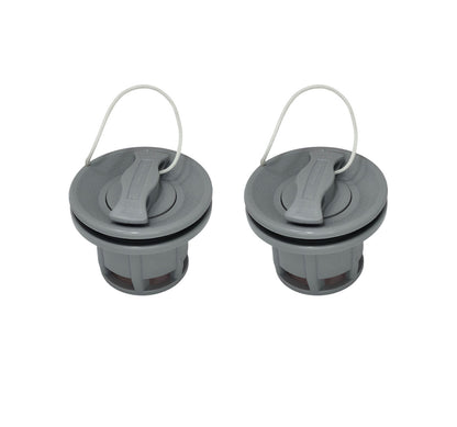 Halkey Roberts Schlauchbootventil – komplett mit Unterteil & Oberteil 2 Stück (8-Zahn Aufnahme, Grau)