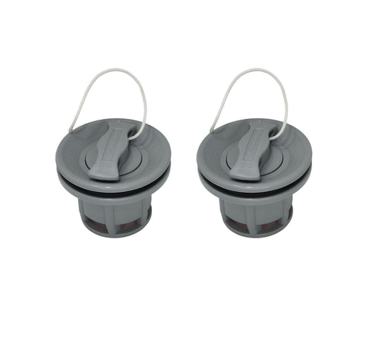 Halkey Roberts Schlauchbootventil – komplett mit Unterteil & Oberteil 2 Stück (8-Zahn Aufnahme, Grau)