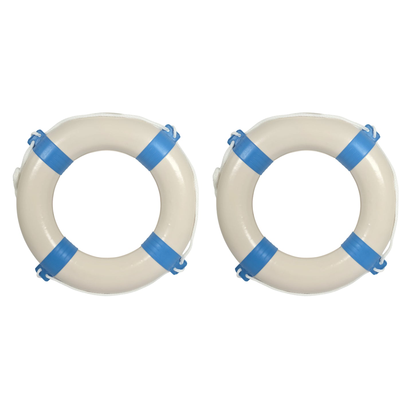 2er Set Rettungsring blau/weiß mit Sicherheitsleine 57cm Durchmesser – Robust und Zuverlässig