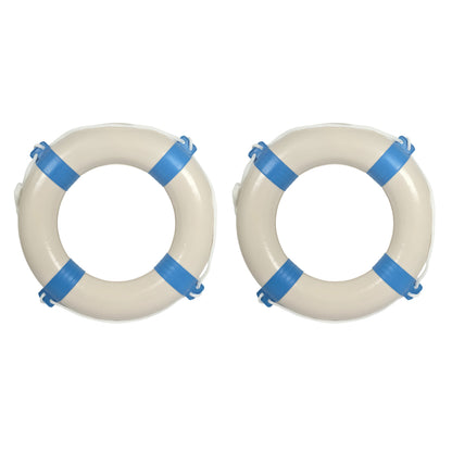 2er Set Rettungsring blau/weiß mit Sicherheitsleine 57cm Durchmesser – Robust und Zuverlässig