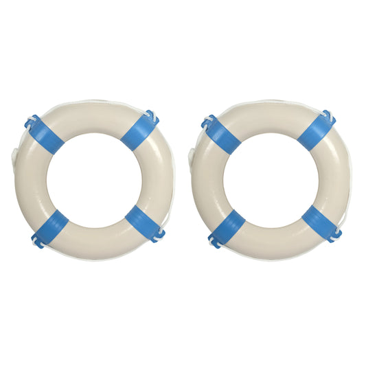 2er Set Rettungsring blau/weiß mit Sicherheitsleine 57cm Durchmesser – Robust und Zuverlässig